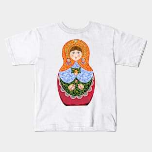 Matryoshka nesting doll merch Russian folk art Kids T-Shirt
